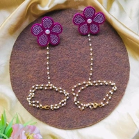 Floral Hathphool  - Pink, Pair