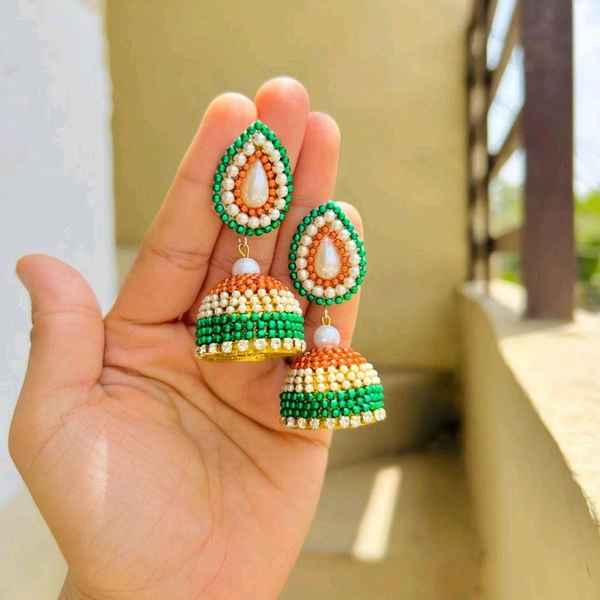 Tricolour Tilak Jhumka