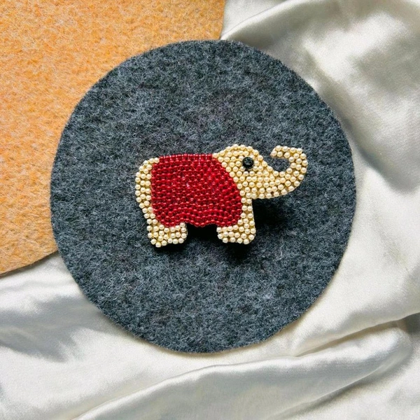 Elephant Hair Pin - White