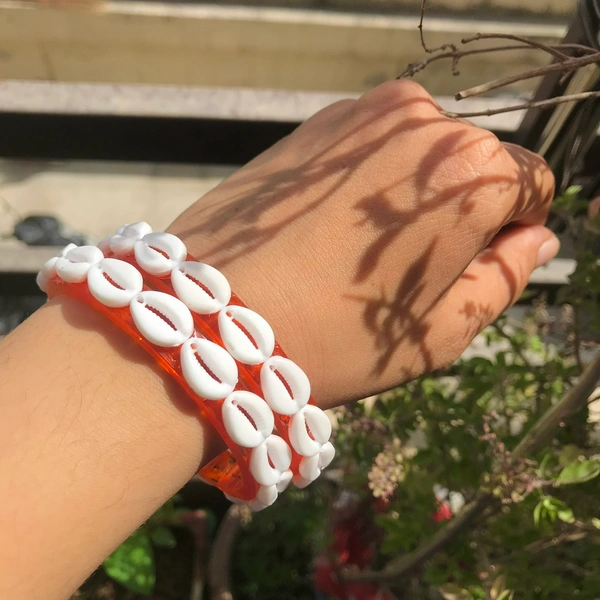 Shell Bangles  - Web Orange, 2.6, Single