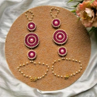 Pearl Hathphool  - pink, Pair