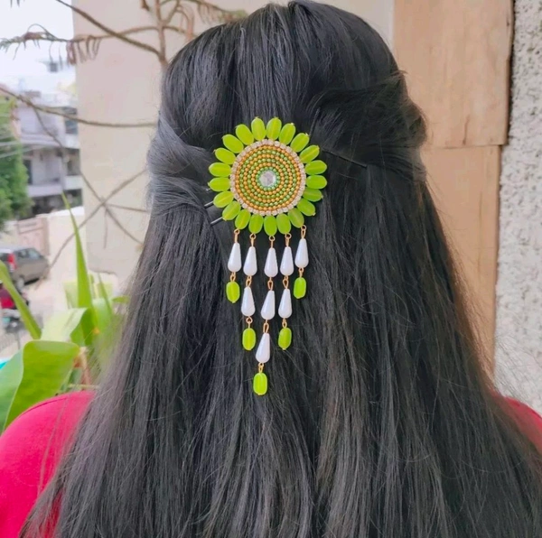Mandala Hair Pin - Green, Small