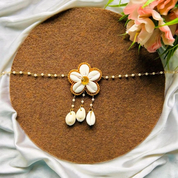 Shell Flower Anklet  - Gold, Single
