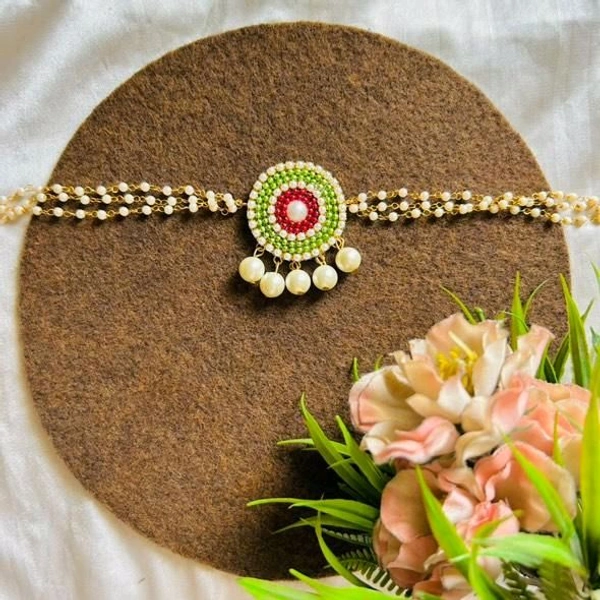 Pearl Choker  - Red n green
