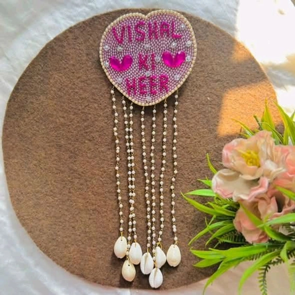 Groom Name Hair Pin - light pink