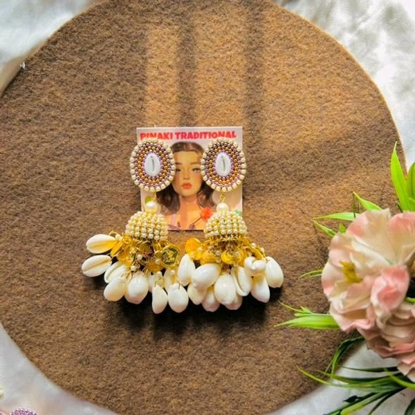 Coin Jhumka - Single, pink n gold