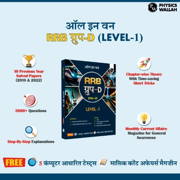PHYSICS WALLAH Physics Wallah Private Limited Pw All in One Rrb Group D Level-1 for 2024-25 Exam (Hindi Paperback, unknown)