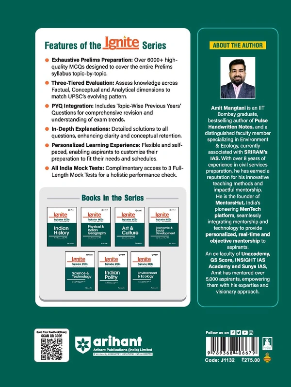 Arihant Publication Ignite Topicwise MCQs Environment & Ecology For UPSC & State Pre Pcs Exams | English Medium
