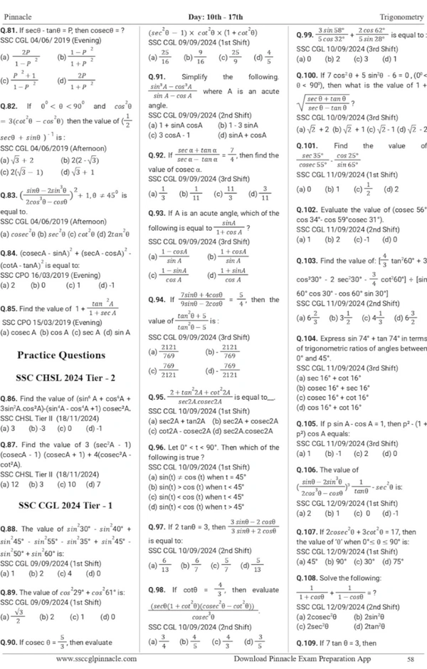 Pinnacle Publications
SSC Maths 6800+ TCS MCQ Chapter-Wise Coverage with detailed explanation & short tricks | 7th edition | SSC | CGL Tier - I | CGL Tier - II | CHSL | MTS | CPO | STENO | Selection post | Delhi Police | GD | SSC JE | Other Govt. exam | English medium | For 2025 Exams