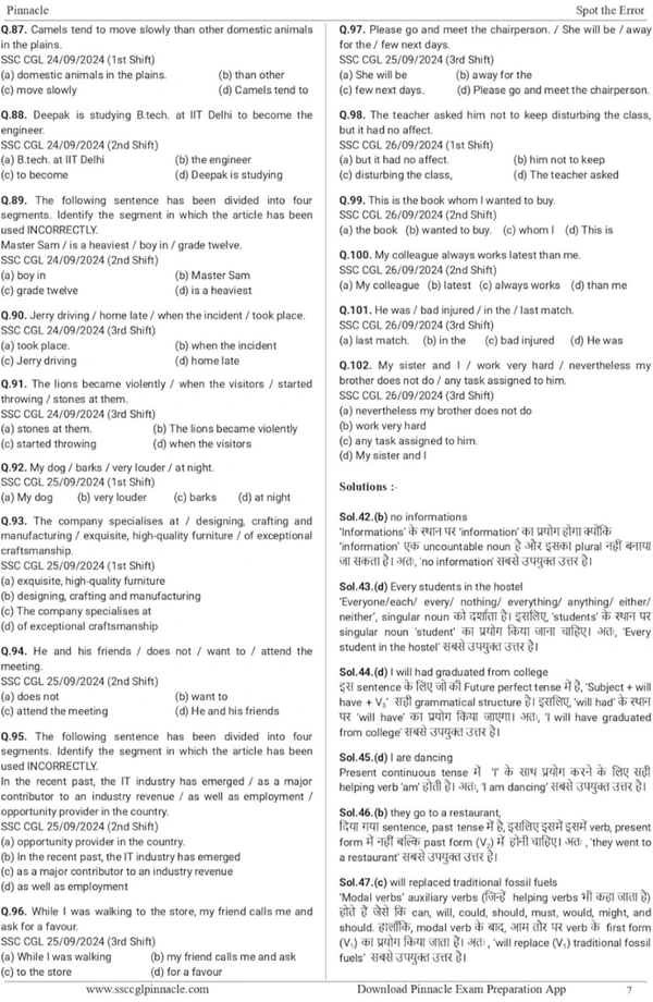 Pinnacle Publications
SSC English 7600+ TCS MCQ Chapter-wise with detailed explanation | 7th edition | SSC | CGL Tier- I | CGL Tier- II | CHSL | MTS | CPO | STENO | Selection post | Delhi Police | GD | SSC JE | Other Govt. exam | Hindi medium | For 2025 Exams
Hindi/Hindi Edition
Hindi/Hindi Edition 5 January 2025