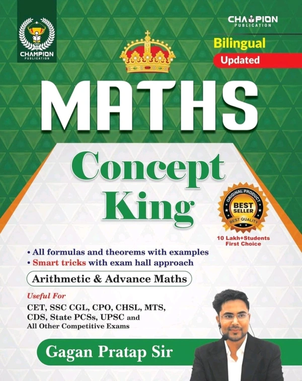 GAGAN PRATAP SIR Gagan Pratap Sir 
Maths Concept King Formula Book | All Formulas And Theorem | Smart Tricks | Arithmetic & Advance Maths | Bilingual Edition 2024 | CET, SSC CGL, CPO, CHSL, MTS, CDS, UPSC | All Other Competitive Exams
2025th Edition