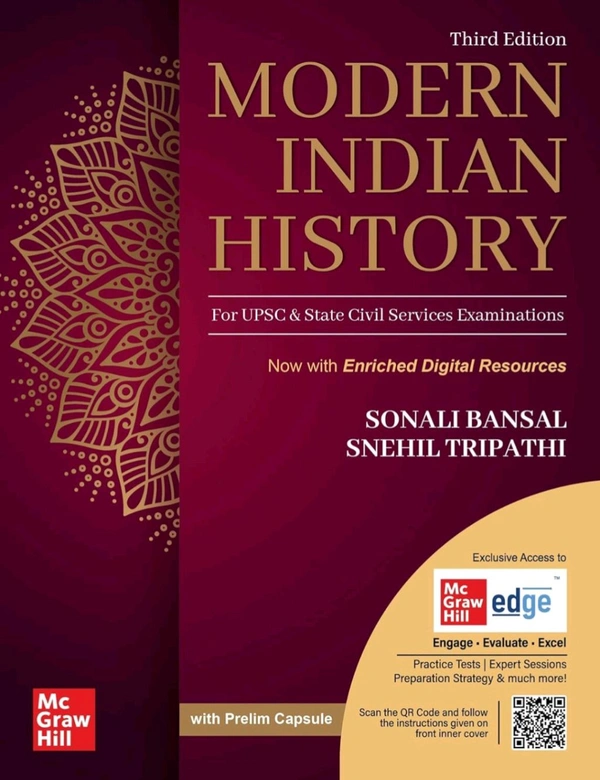 Snehil Tripathi Modern Indian History (English) for UPSC CSE 2025 by Snehil Tripathi & Sonali Bansal | 3rd edition | Civil Services Exam - Prelims, Mains and Interview | State PSCs exams/ PCS exams | Chapterwise Solved Previous Years' Questions (PYQs) upto 2023 |Engaging Infographics, Mind maps, Flowcharts & Block diagrams | Quick revision capsules | Practice papers for preliminary and main exams