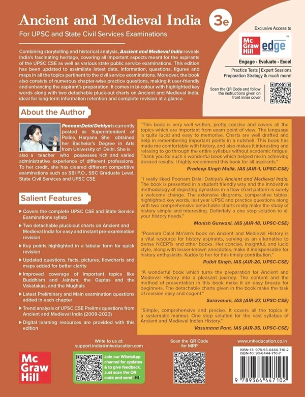 Poonam Dalal Dahiya (IPS)  Ancient and Medieval Indian History (English) for UPSC CSE 2025-26 by Poonam Dalal Dahiya (IPS) | 3rd edition | Civil Services Exam - Prelims, Mains and Interview | State PSCs exams/ PCS exams