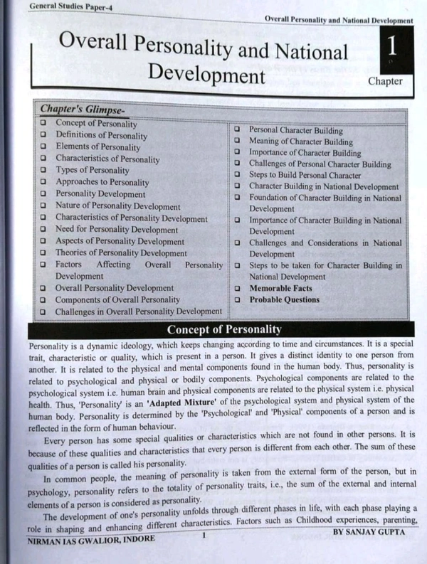 Nirman Ias Nirman IAS Overall Personality Development | Mains Exam Mirror | MPPSC Mains Exam Paper-4, Part-B, Unit-4 | English Medium | By Sanjay Gupta