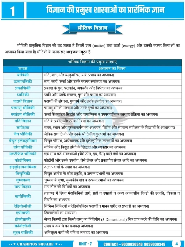 Champion Squre Coaching MPPSC Pre Unit 7 | Vigyan, Paryavaran evam Swasthya (Science, Environment and Health) | рд╡рд┐рдЬреНрдЮрд╛рди, рдкрд░реНрдпрд╛рд╡рд░рдг рдПрд╡рдВ рд╕реНрд╡рд╛рд╕реНрдереНрдп | Complete Book for MPPSC Prelims | Champion Square Books | Nitya Publication