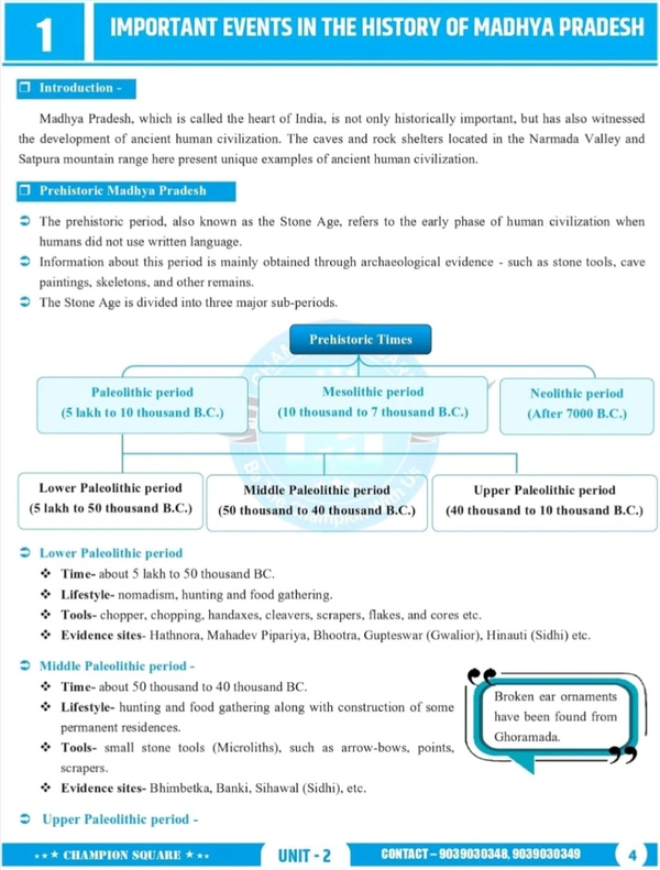 Champion Squre Coaching MPPSC Prelims 2026 Unit-2 Book | History, Culture & Literature of Madhya Pradesh | English Medium | Including Objective Questions | Champion Square & ... State Services Preliminary Examination)