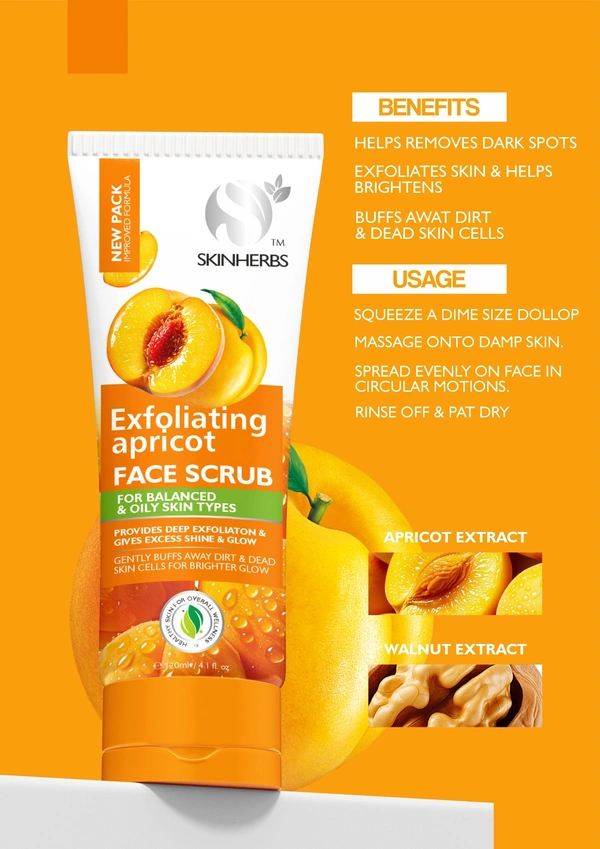 Skinherbs Exfoliating Apricot Face Scrub - 50ml
