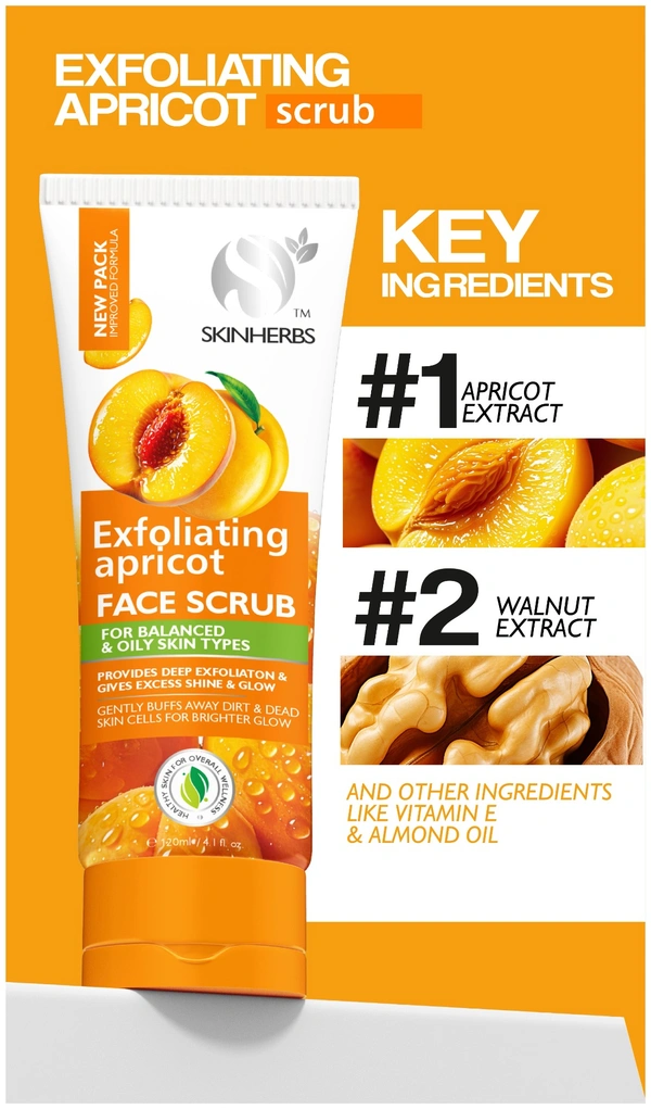 Skinherbs Exfoliating Apricot Face Scrub - 50ml