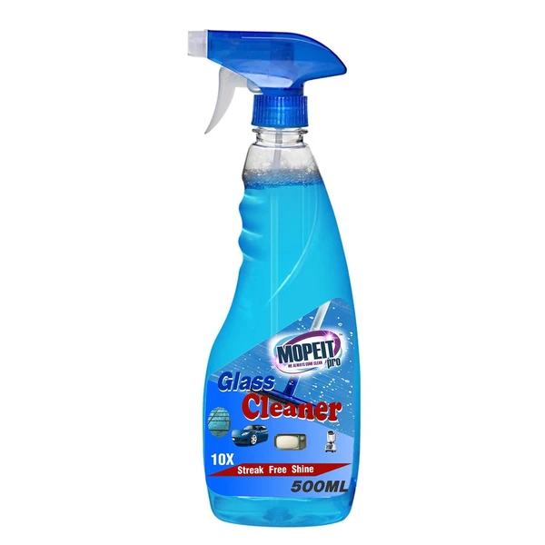 MOPEIT PRO Mopeit Pro Glass Cleaner | Mirror Cleaner | Glass Polish | Pro Glass & Multi-Surface Cleaner & Disinfectant | Sparkling Glass Wipe | 5 Ltr with 500 Ml - 500mL