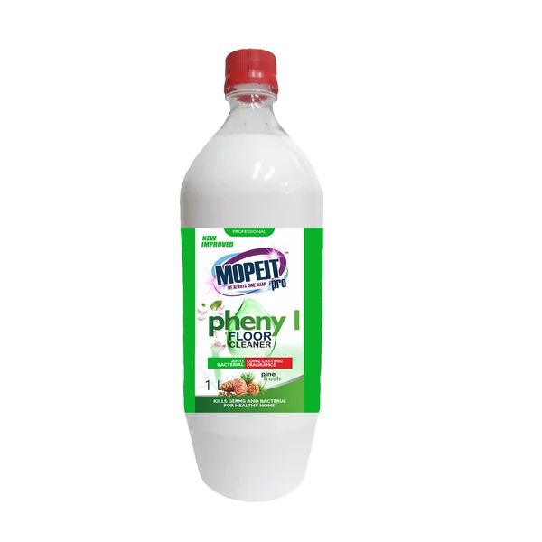 MOPEIT PRO Mopeit Pro White Floor Cleaner Phenyl Liquid Surface Cleaner for Hospitals, Homes, Offices & Commercial Use Removes Dirt, Stains & Germs - 1 L - White, 1L