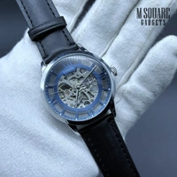 Fossil Townsman ME3200 Elegant | Stainless Steel Body With Premium Leather Belt | Golden Dial With Transparent Front & Back | Pendulum Rotate Charging - Fully Automatic Self-Wind Machine | Chinese Movement | MSquare Gadgets | Luxury Brand