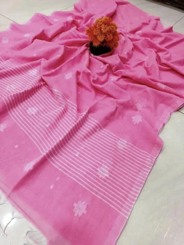 Handloom Floral Woven Buta Saree - Free, Pink