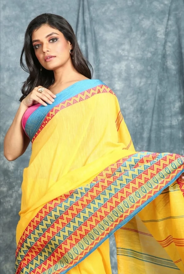 Handloom Begampuri Work Cotton Saree