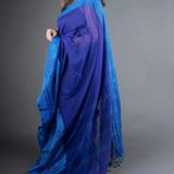 Handloom Begampuri Work Cotton Saree - Blue