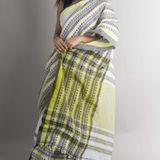 Handloom Begampuri Work Cotton Saree - White