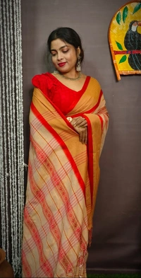 Dhanekhali Handloom Woven Cotton Saree - Free