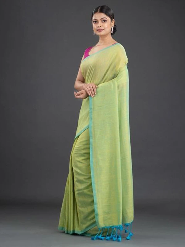 Handloom Contrast Border Cotton Saree