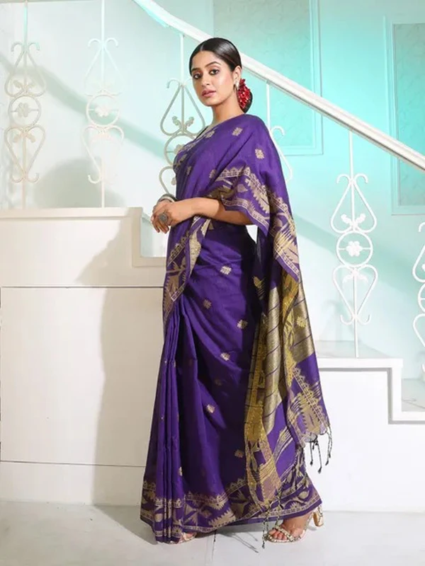 Handloom Jamdani Border Saree - Free, Seance