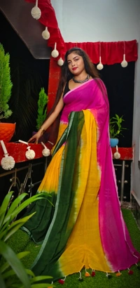 Handloom Mul Cotton 3D Soft Saree