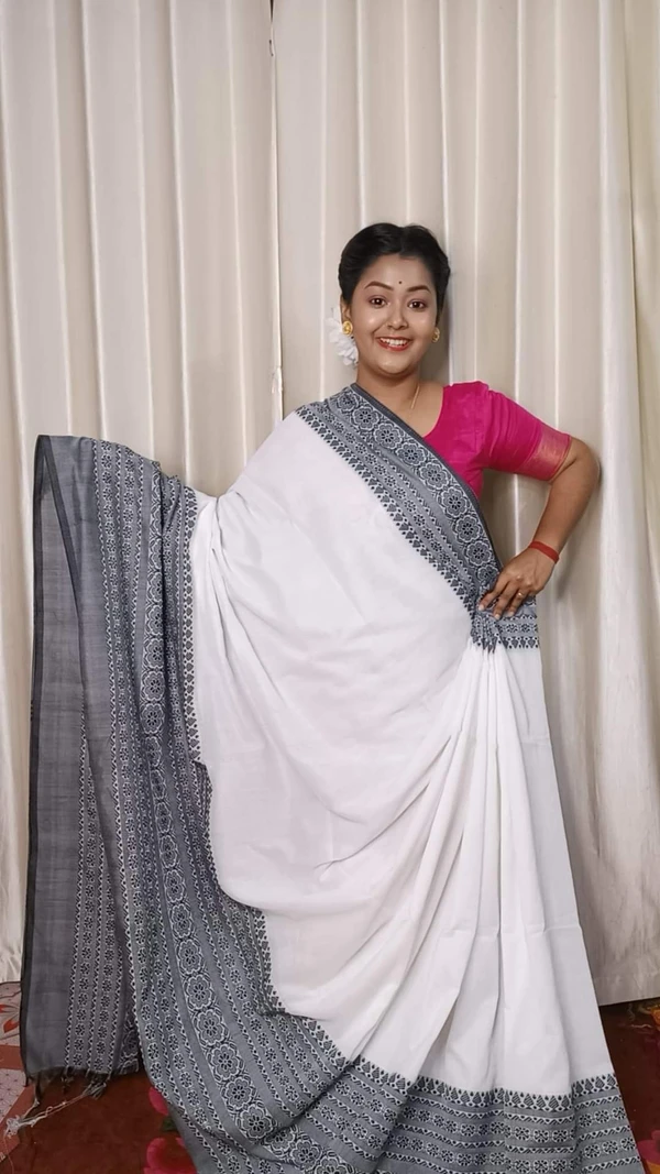 Handloom Begampuri Work Cotton Saree