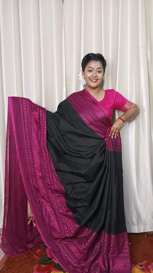 Handloom Begampuri Work Cotton Saree