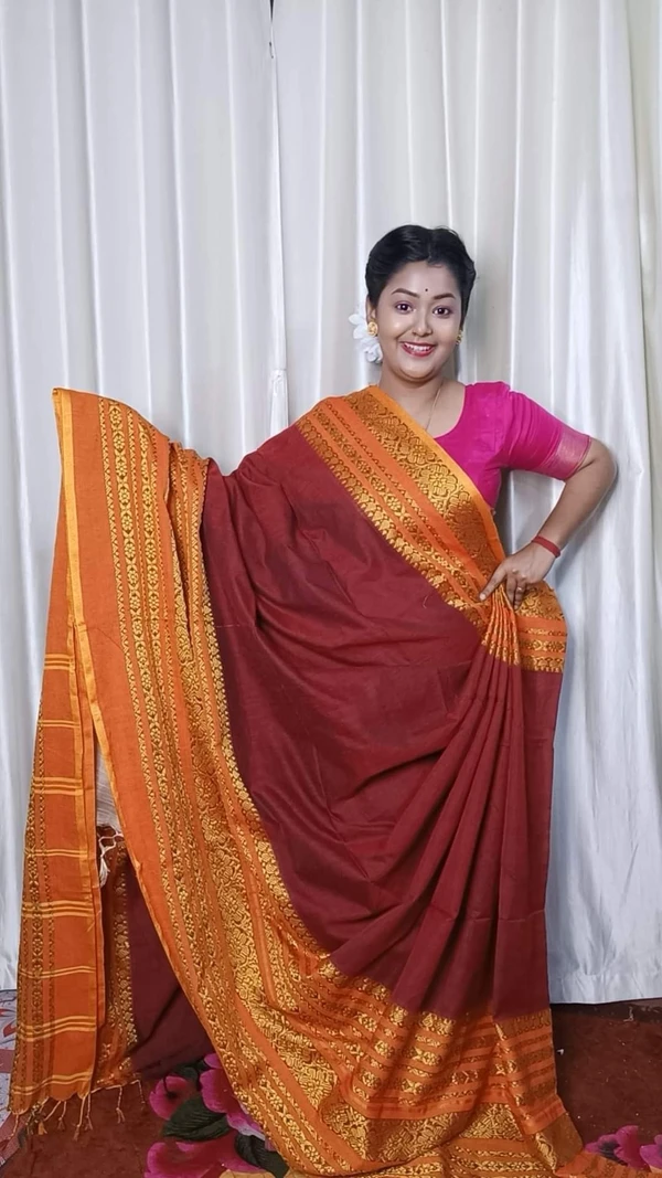 Handloom Begampuri Work Cotton Saree