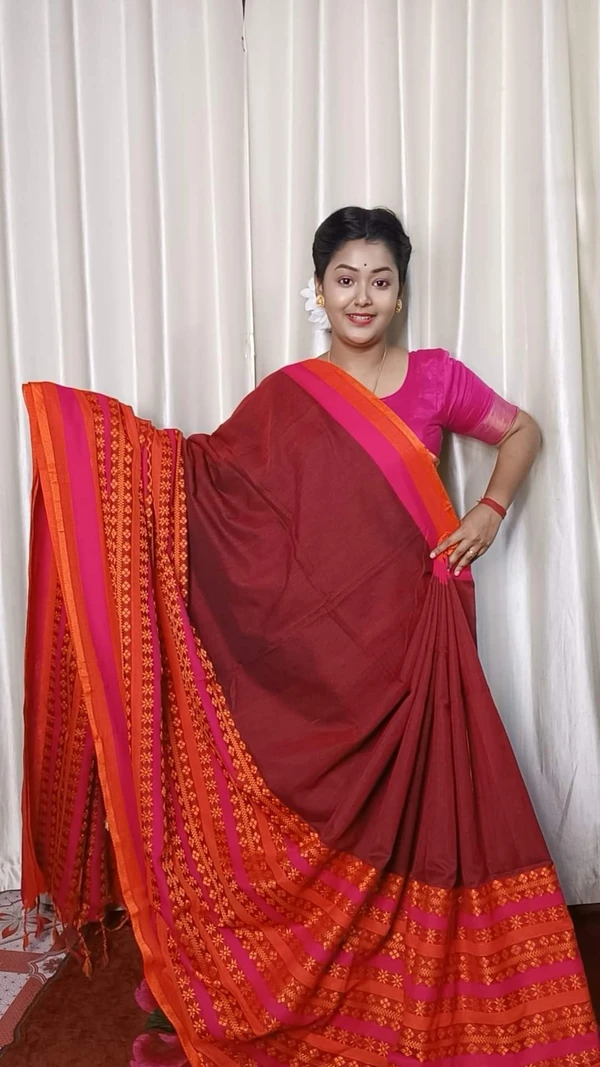 Handloom Begampuri Work Cotton Saree