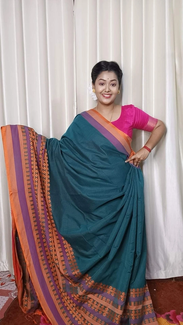 Handloom Begampuri Work Cotton Saree