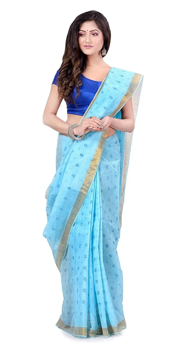 Handloom Zari Border Bengali Tant Saree