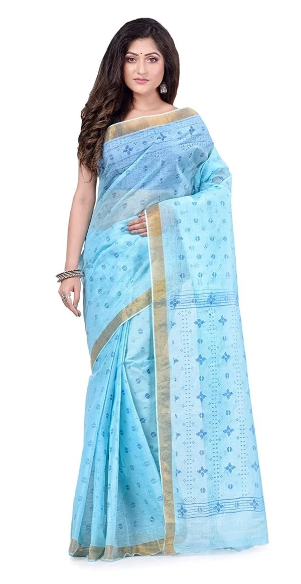 Handloom Zari Border Bengali Tant Saree