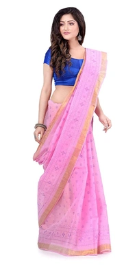 Handloom Zari Border Bengali Tant Saree