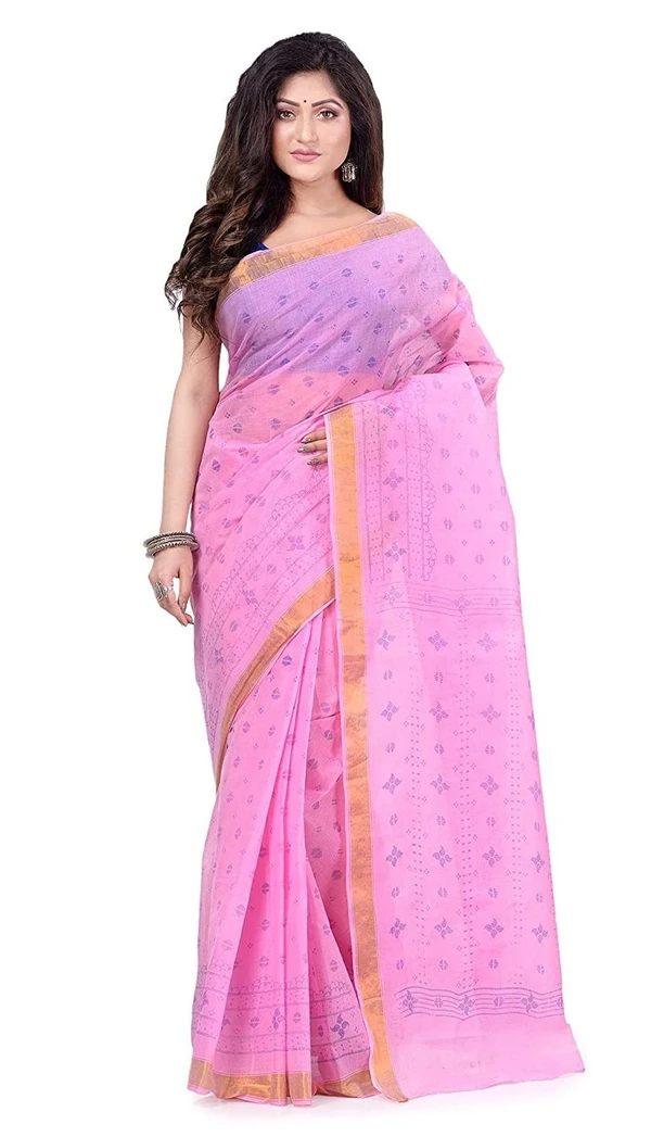 Handloom Zari Border Bengali Tant Saree