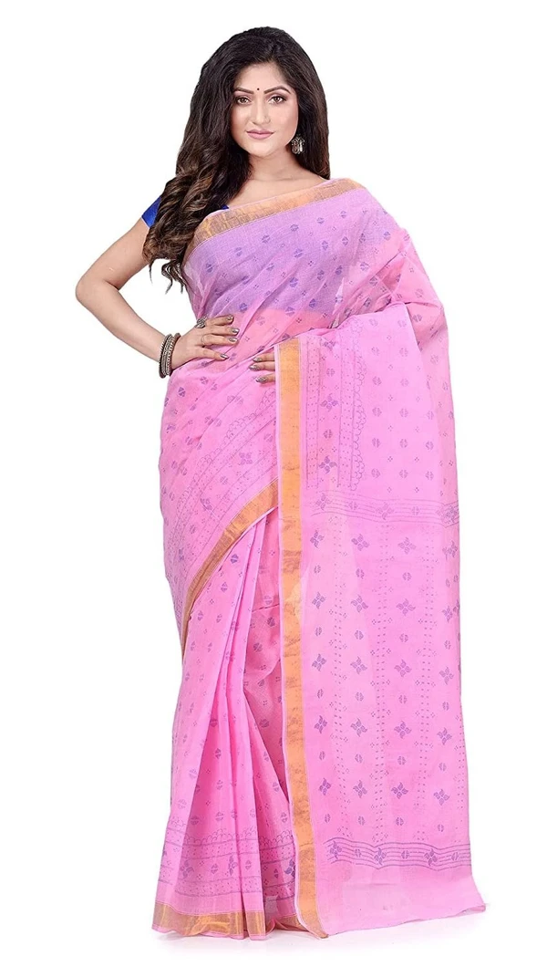 Handloom Zari Border Bengali Tant Saree