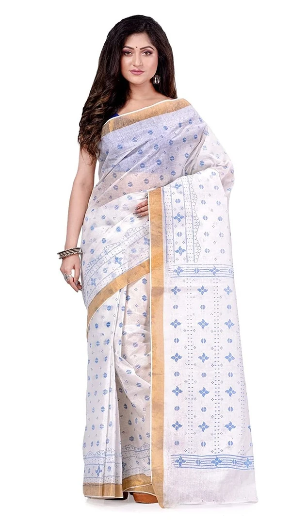 Handloom Zari Border Bengali Tant Saree