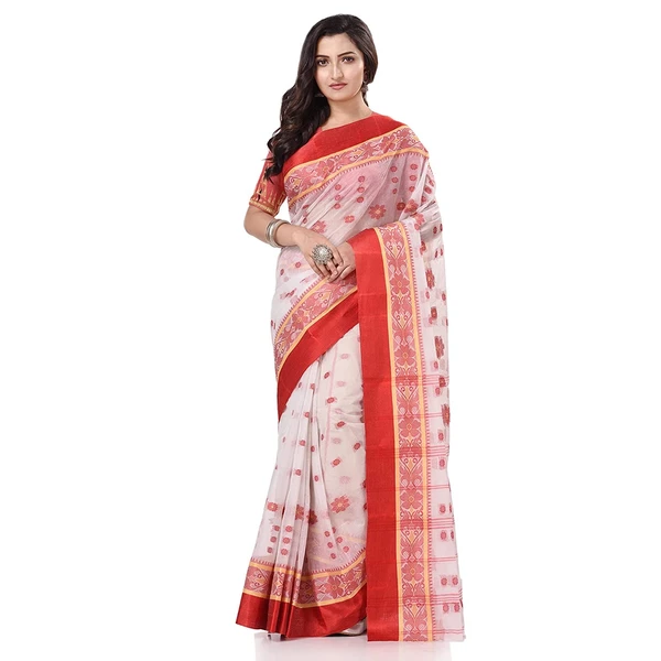 Handloom Cotton Bengali Tant Saree