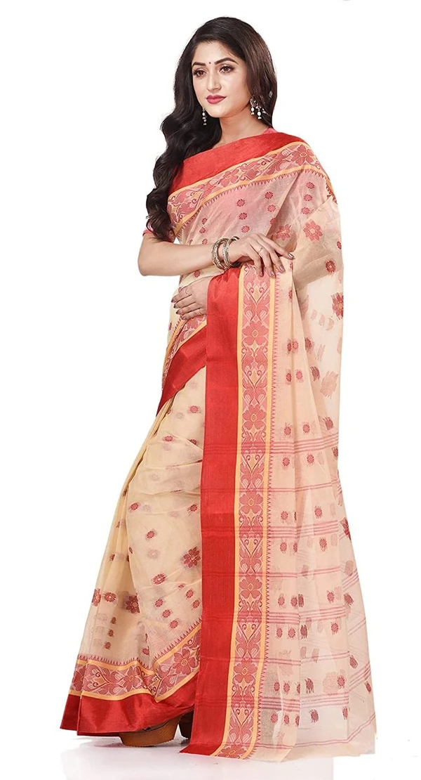 Handloom Cotton Bengali Tant Saree