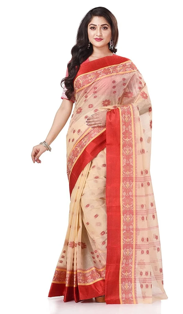 Handloom Cotton Bengali Tant Saree