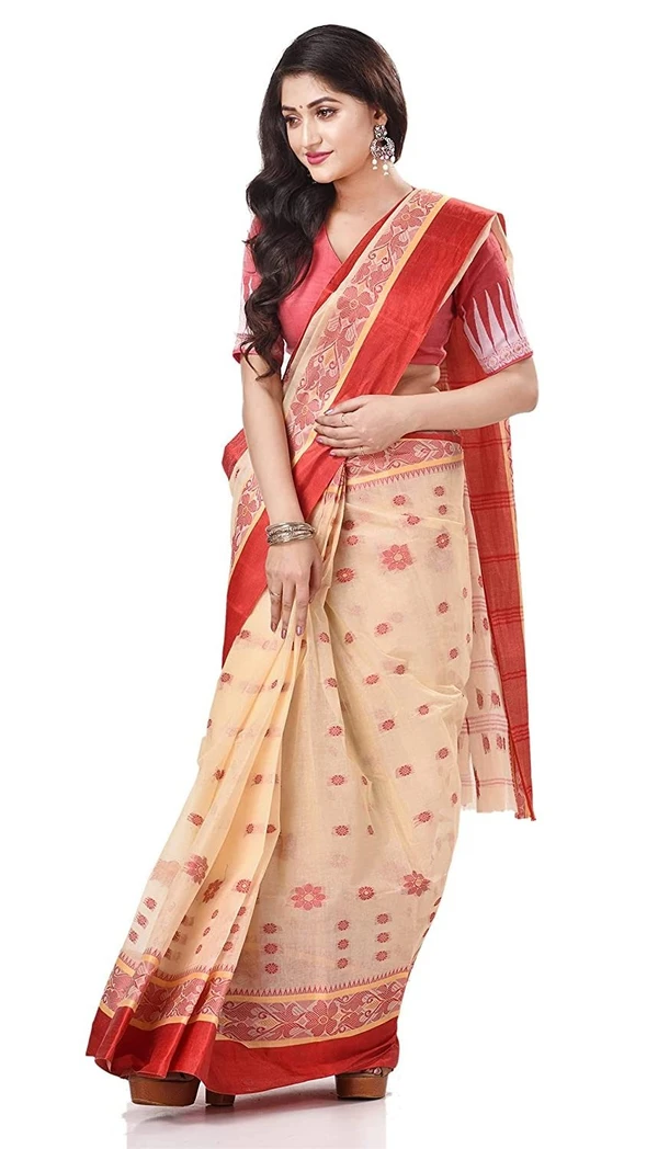 Handloom Cotton Bengali Tant Saree