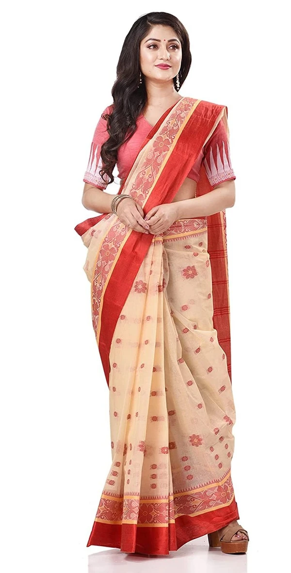 Handloom Cotton Bengali Tant Saree