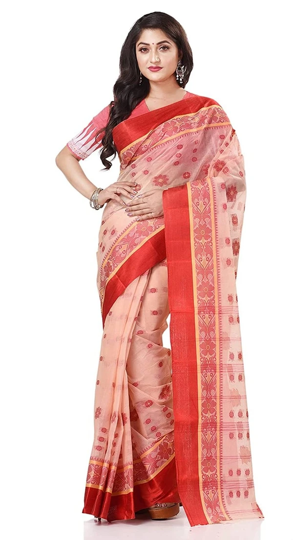 Handloom Cotton Bengali Tant Saree